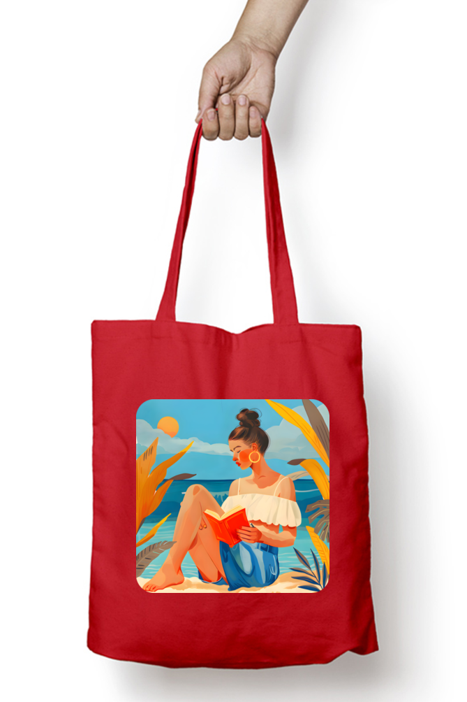 Beach Reads & Boho Vibes Zipped Tote Bag