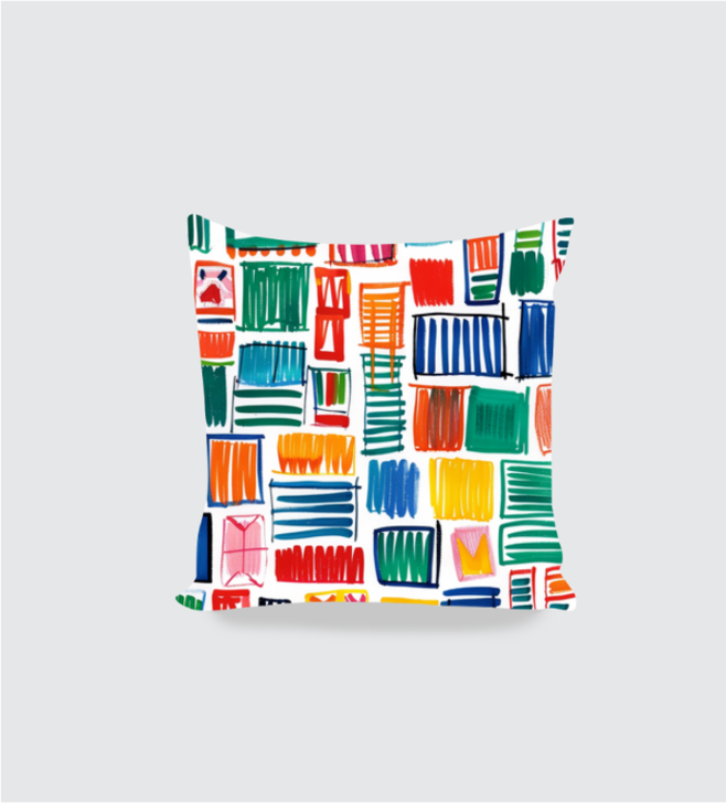 Crayons Print Boho Cushion cover