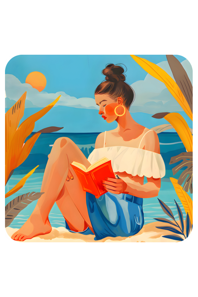 Beach Reads & Boho Vibes Zipped Tote Bag