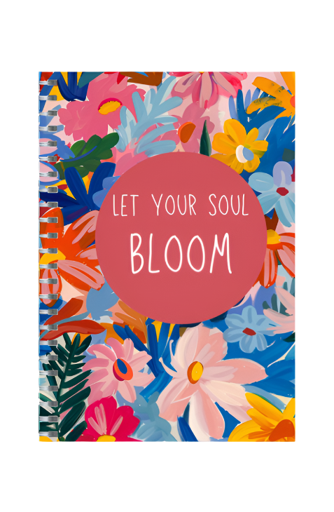 Let Your Boho Soul Bloom A5 Unruled Notebook Diary