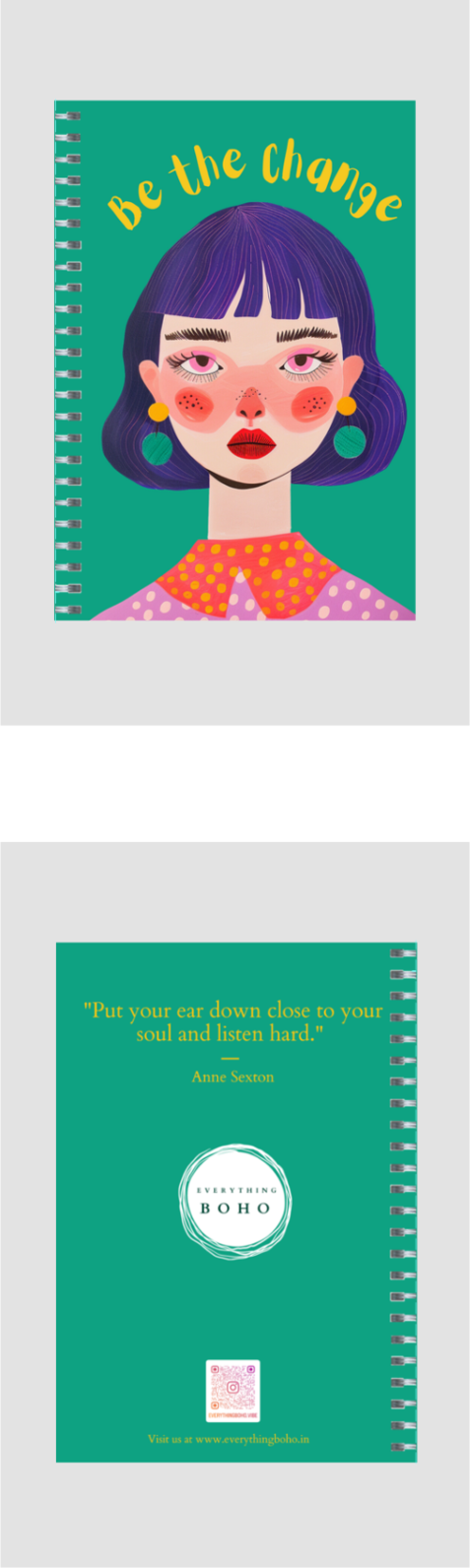 Be The Change A5 Unruled Notebook Diary