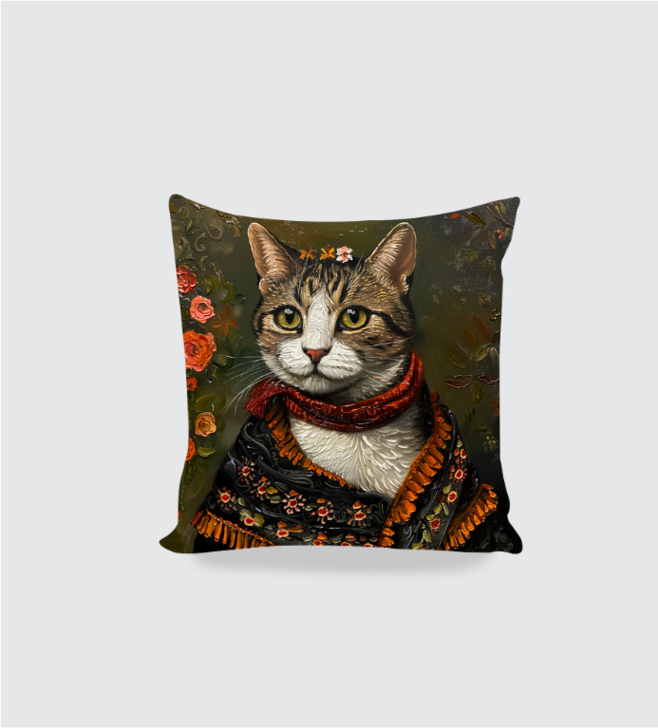 Madam Cat Boho Cushion cover