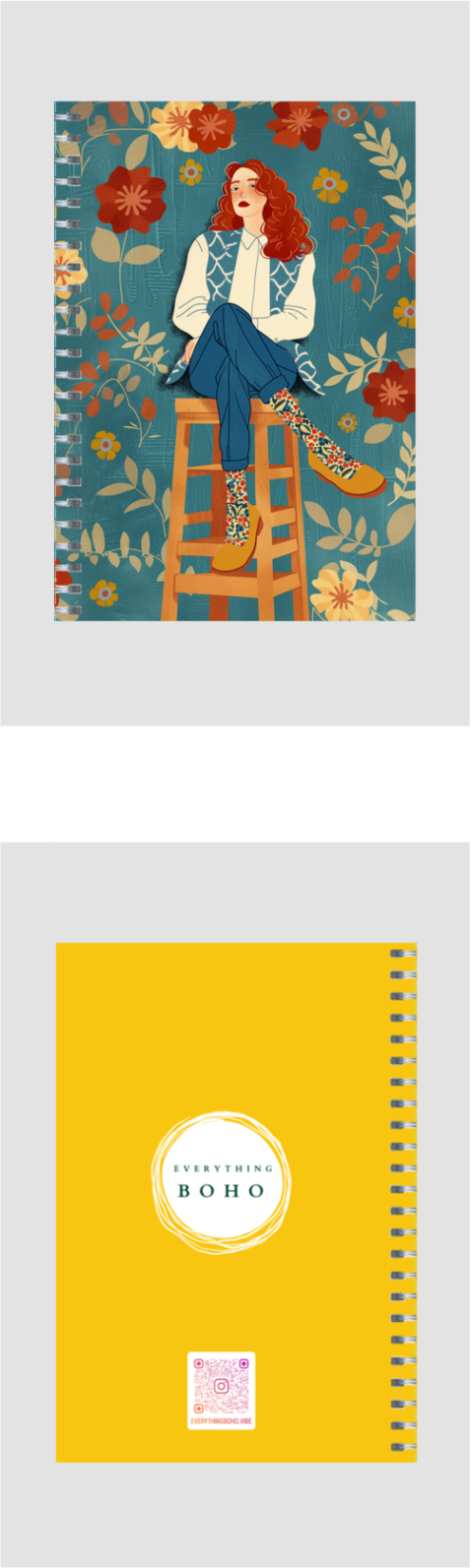 High Chair Girl A5 Unruled Notebook Diary