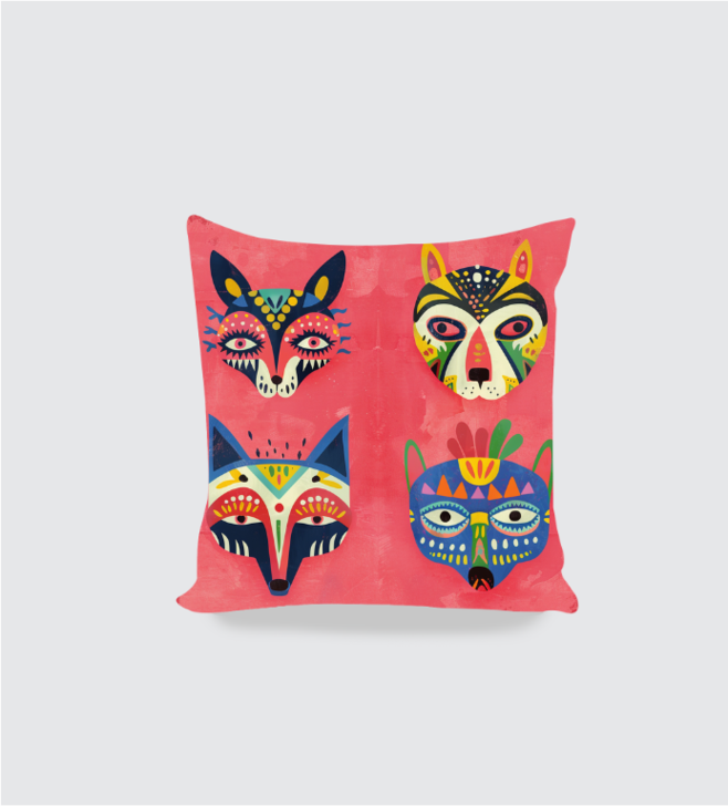 Masks Boho Cushion cover