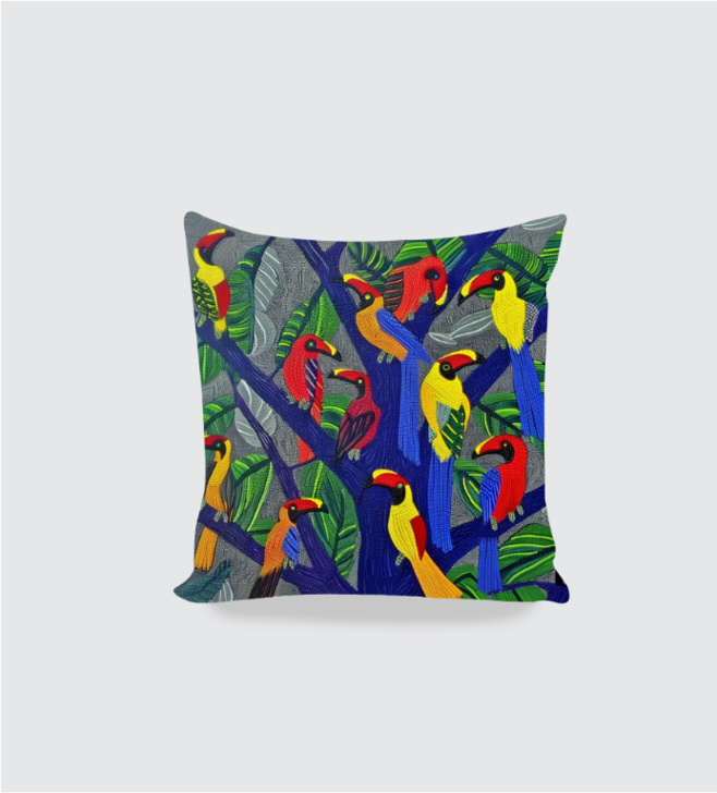 Parakeets Boho Cushion cover