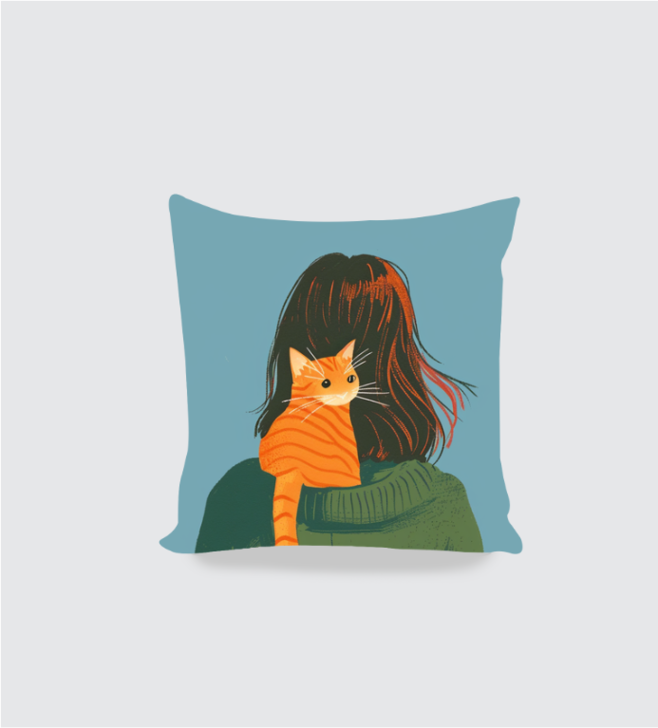 Cat & Me Boho Both Sides Printed Cushion Cover