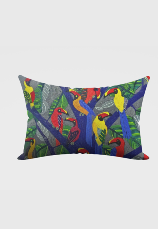 Parakeets Pillow Cover