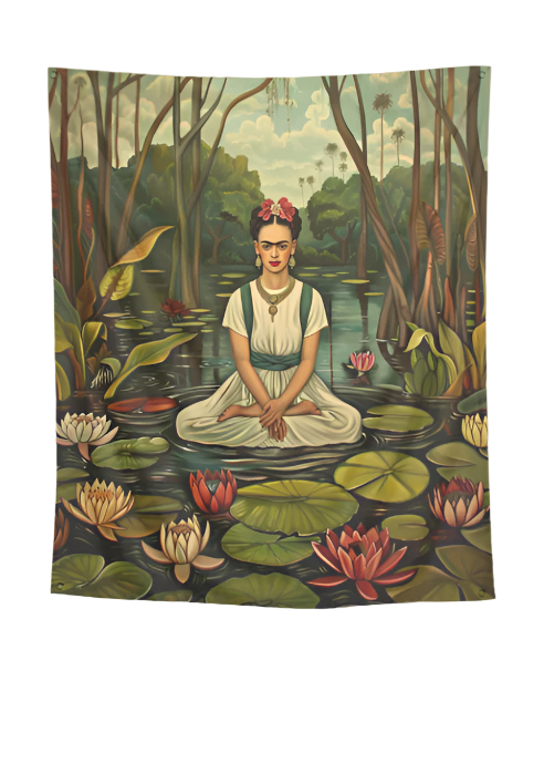 Frida as Buddha Bohemian Wall Art Tapestry