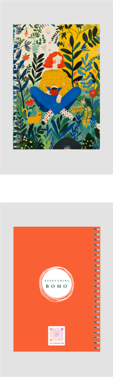 Boho Garden A5 Unruled Notebook