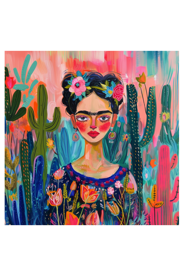 Frida Amongst Cacti Wall Art