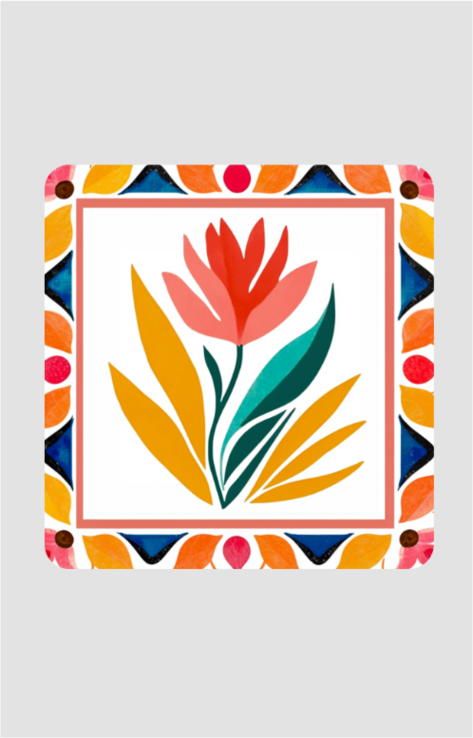 Floral Tile Table Coaster