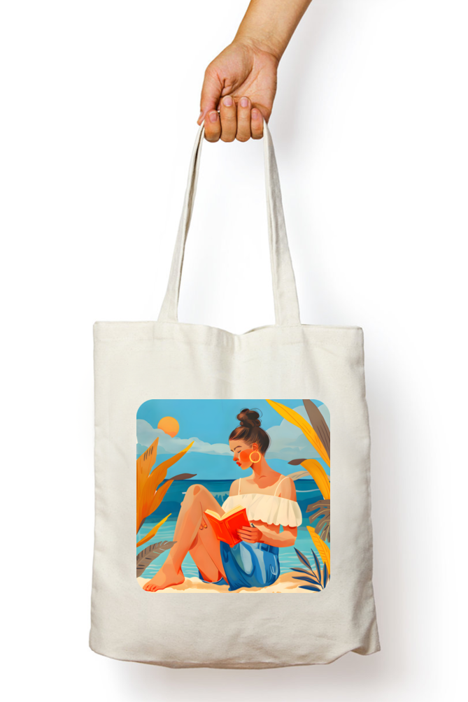 Beach Reads & Boho Vibes  Zipped Tote Bag