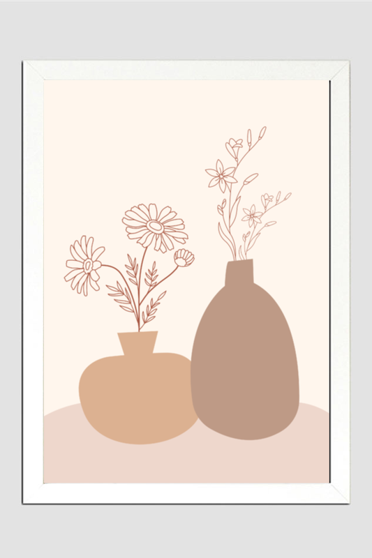 Flower Pot Abstract Boho Wall Art