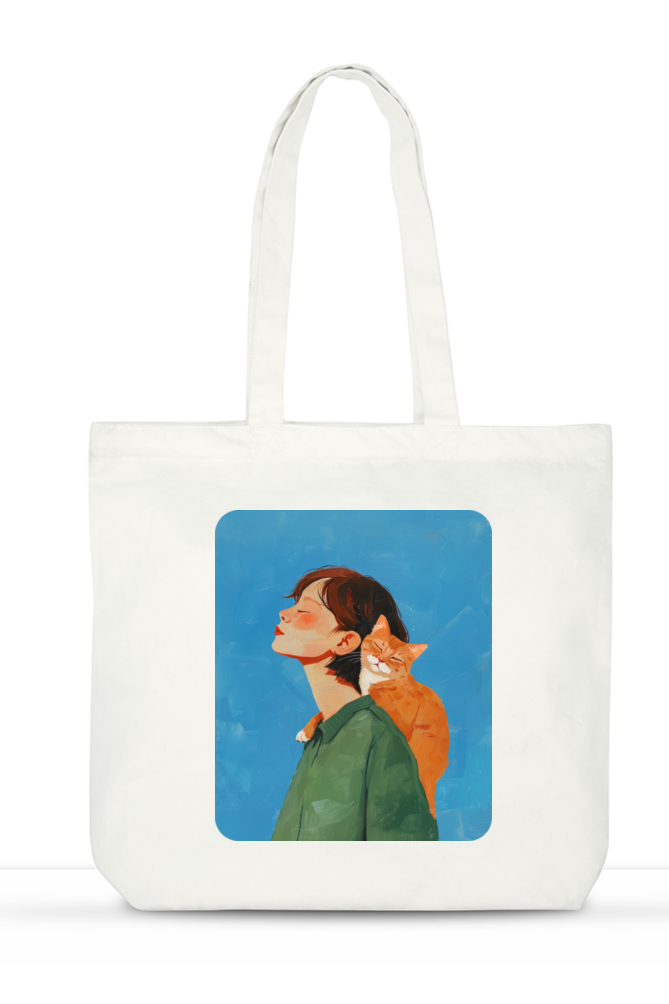 Cat & Me Large Zipped Tote Bag