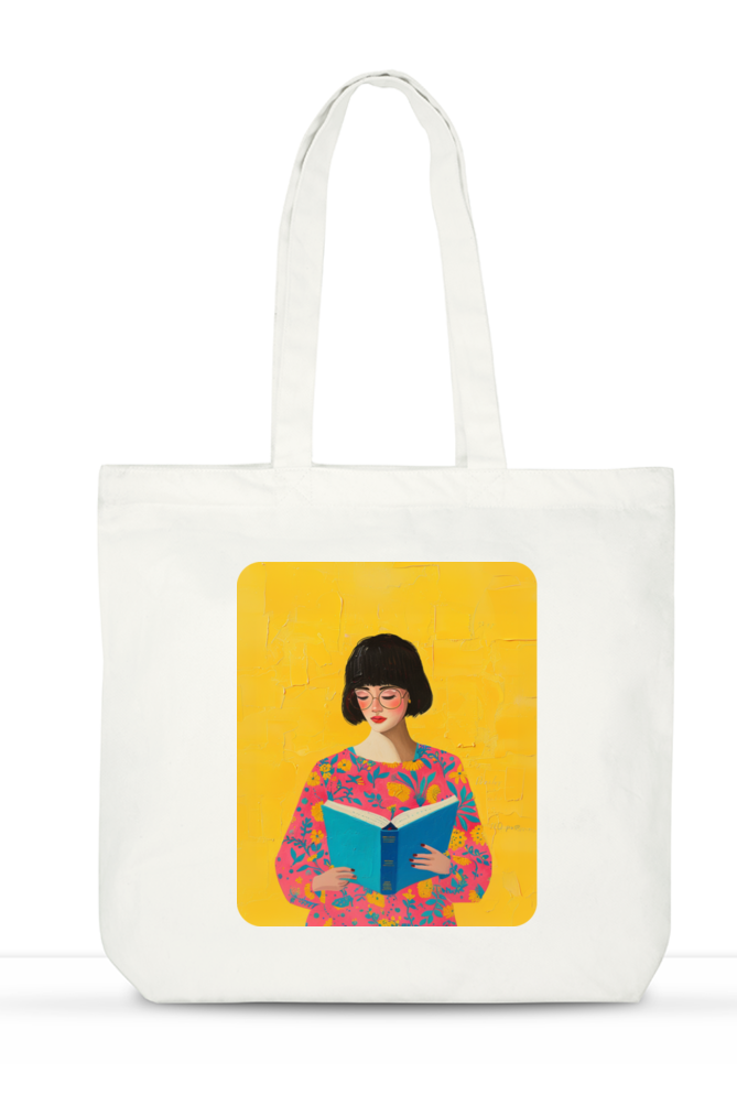 The Book Lover Large Zipped Tote Bag
