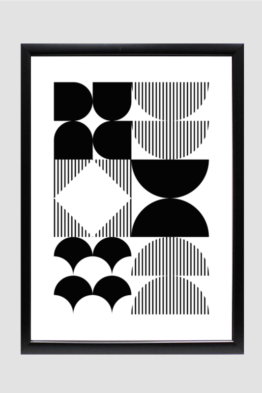 Black and White Boho Wall Art Combo Set of 2