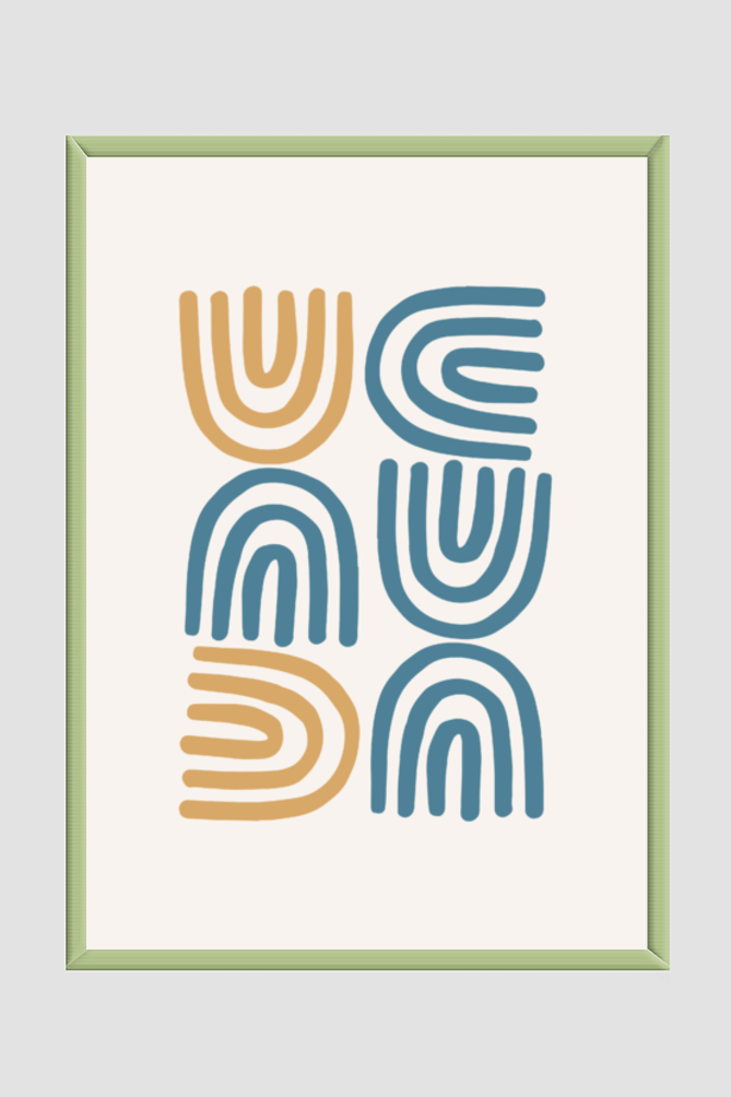 Abstract Shapes Boho Wall Art