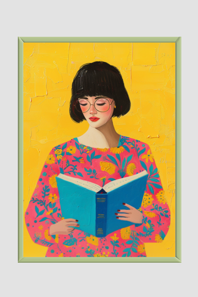 🌸The Book Reader🌸 Boho Wall Art