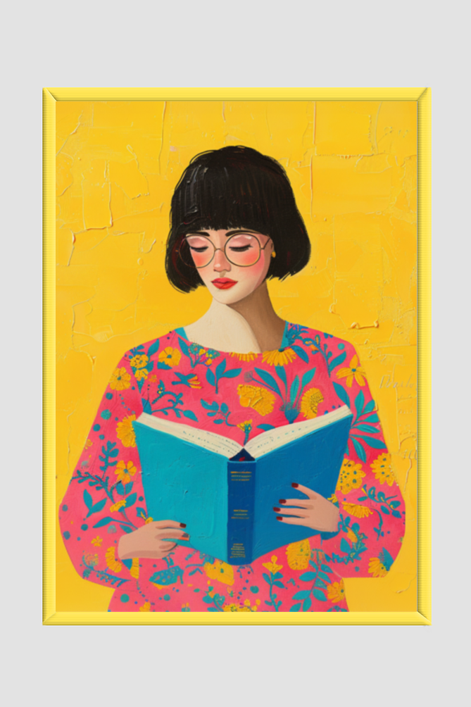 🌸The Book Reader🌸 Boho Wall Art