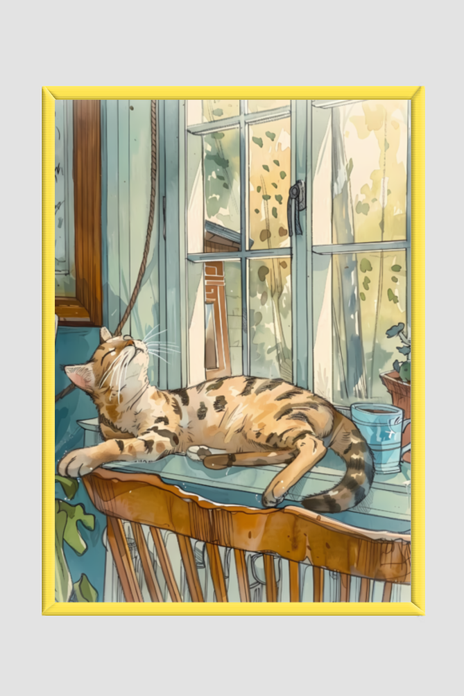 🌸The Chilling Cat🌸 Boho Wall Art
