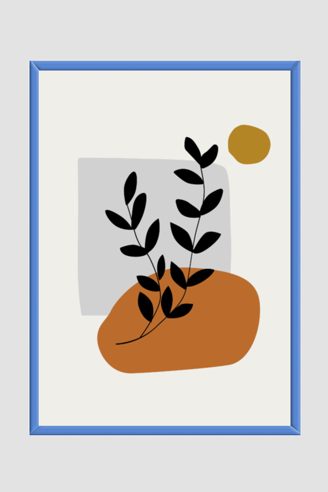 Leaves Abstract Boho Wall Art