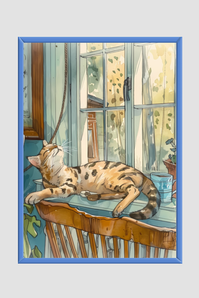 🌸The Chilling Cat🌸 Boho Wall Art
