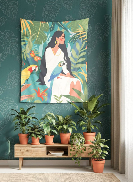 Woman of Paradise Wall Art Tapestry