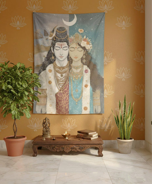 Shiva Shakti Auspicious Spiritual Tapestry