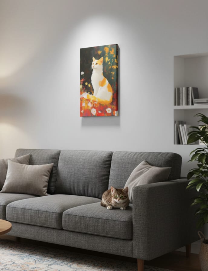 The Farsighted Cat Boho Wall Art