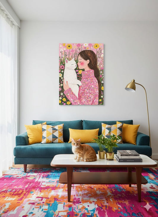 Cat Mom Boho Wall Art