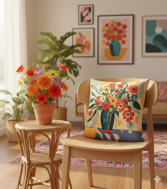 Boho Flowers Designer Cushion Cover