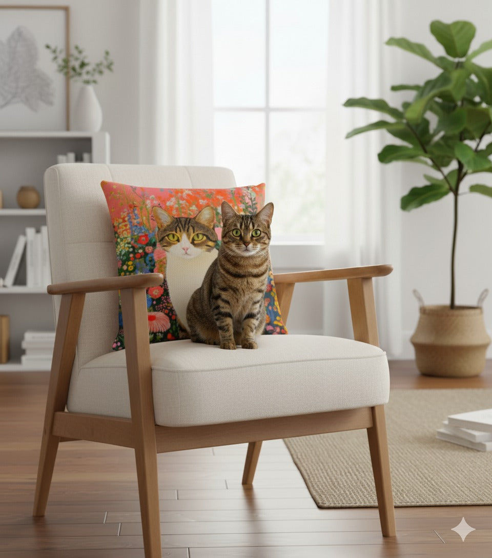 Feline Garden Boho Cushion Cover