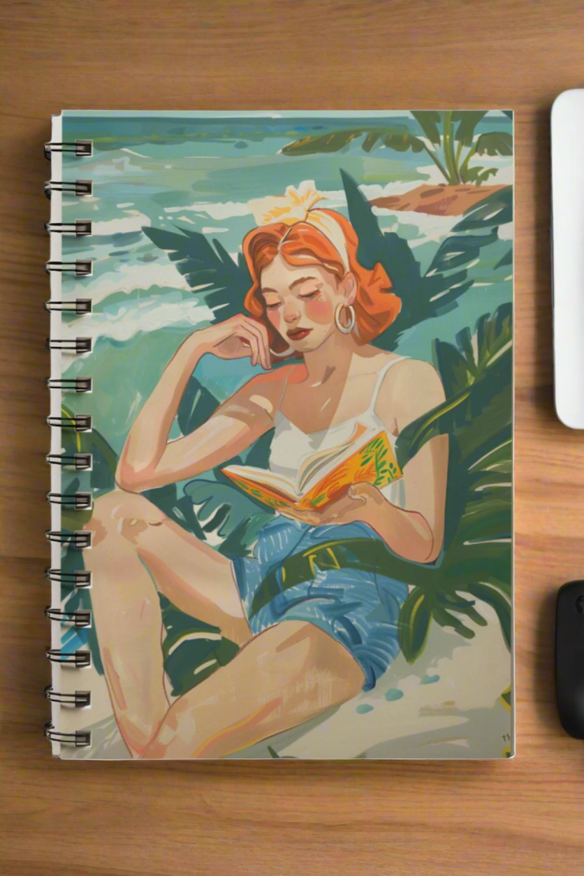 Beach Babe A5 Unruled Notebook Diary