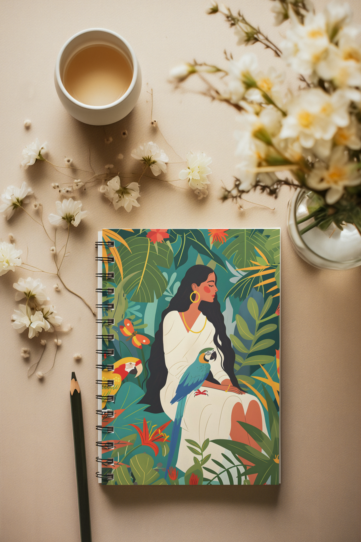 Woman of Paradise A5 Unruled Notebook Diary