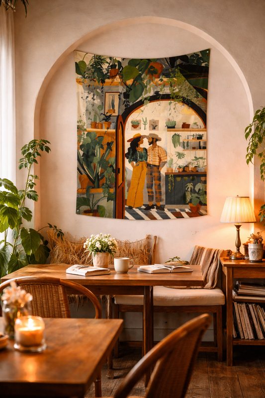 The Boho Couple Wall Art Tapestry