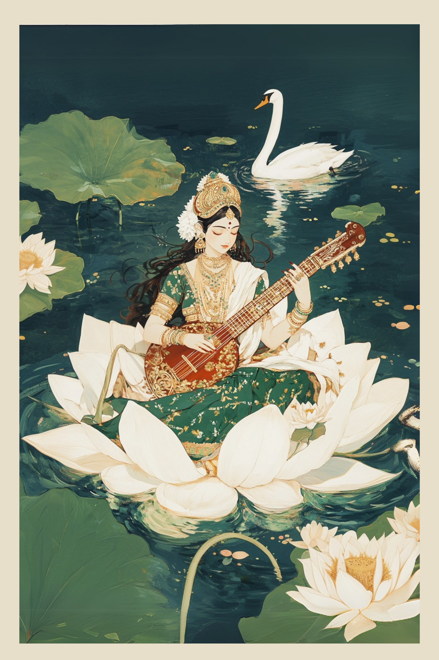 Ma Saraswati Goddess Wall Art