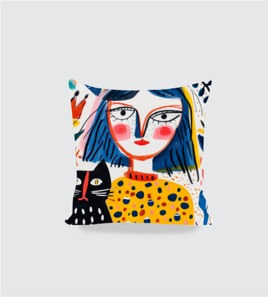 Cat and me Cushion Boho Cover
