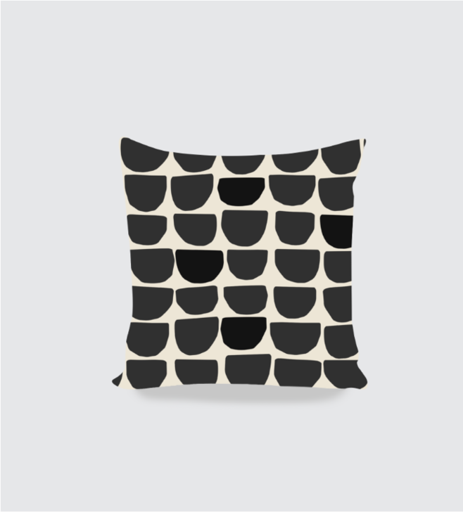 Black Pebbles Designer Cushion Cover
