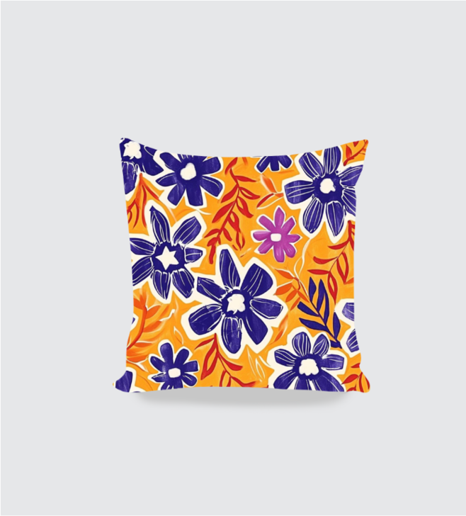 The Blue Blooms Designer Cushion Cover