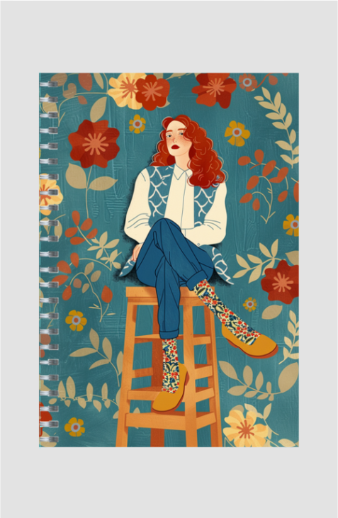 High Chair Girl A5 Unruled Notebook Diary