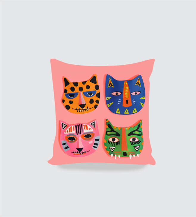 The Masks Boho Cushion cover