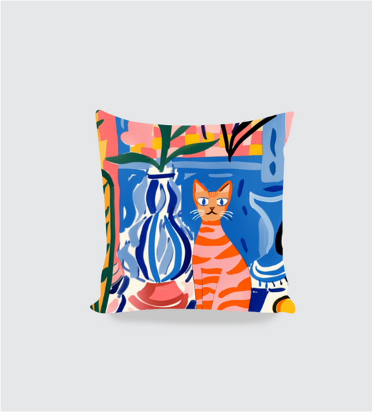 Cat Home Alone Boho Cushion Cover 16*16