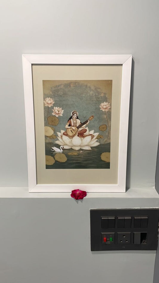 Saraswati Ji Wall Art Painting
