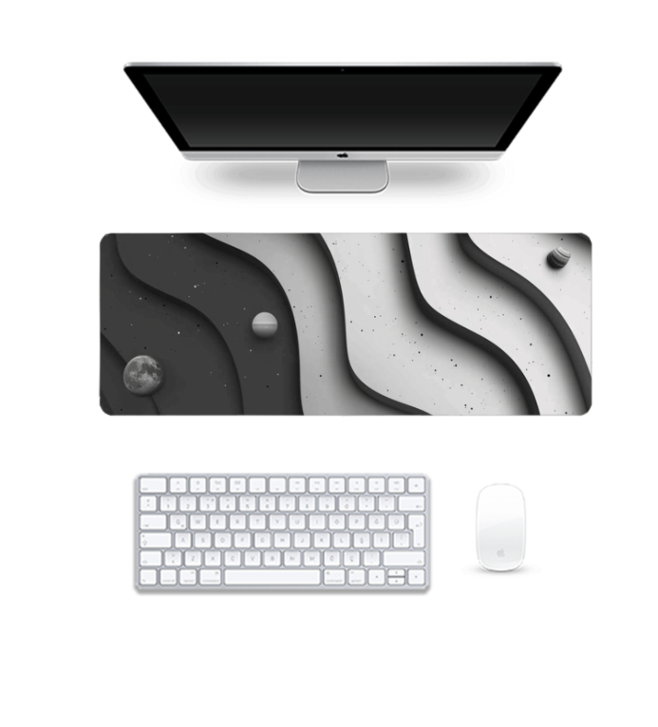 Space Waves | Gaming Pad | Desk mat | Desk Accessories for Work from Home and Office | Extended Mouse Pad