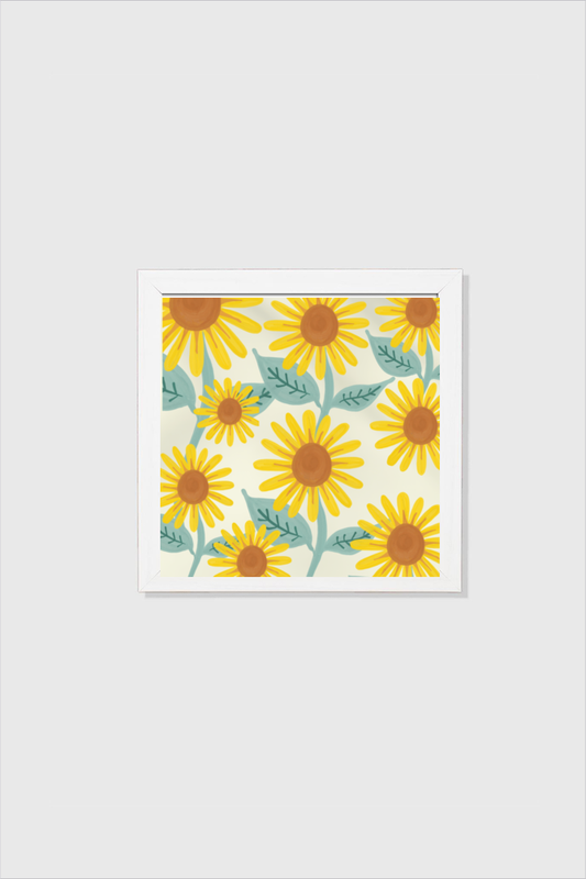Yellow Floral Framed Art