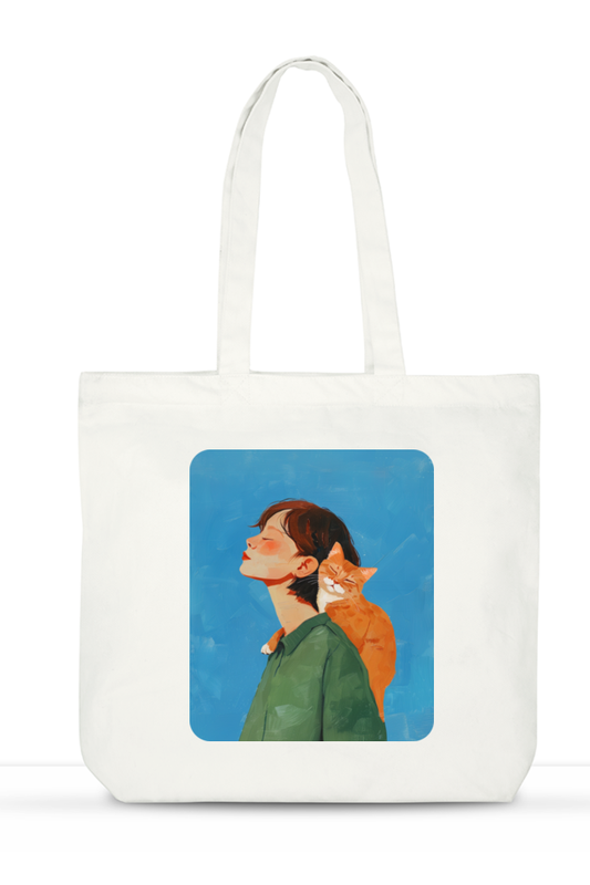 Cat & Me Large Zipped Tote Bag