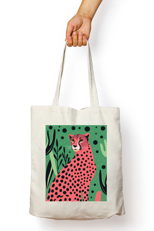 Cheetah Print Zipped Tote Bag