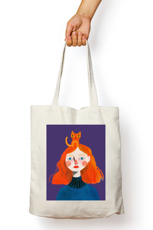 Living the meow-ment Zipped Tote Bag For Cat Lovers