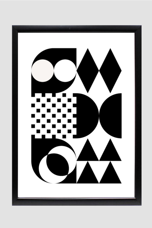 Black and White Boho Wall Art Combo Set of 2