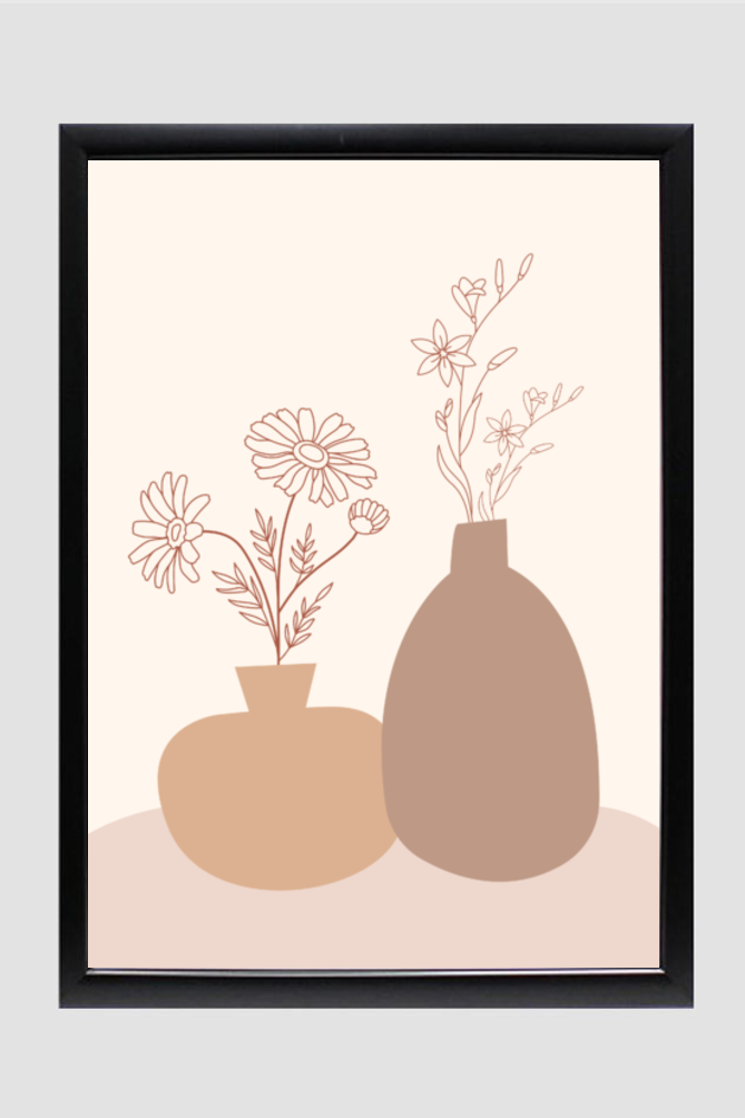 Flower Pot Abstract Boho Wall Art